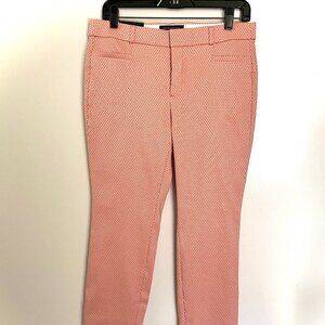 NWT Banana Republic Sloan Crop size 4 Faded Coral White